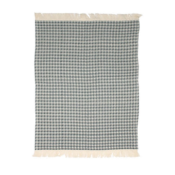 JUMBO WAFFLE FRINGE TEA TOWEL CHARCOAL