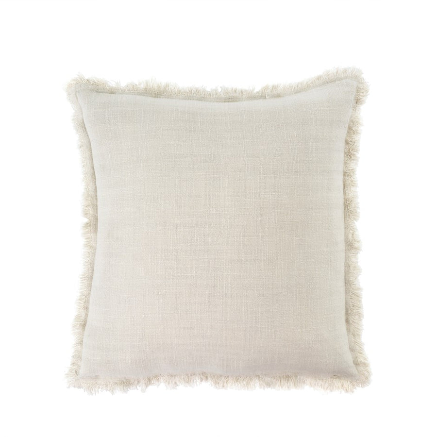 FRAYED EDGE PILLOW OATMEAL