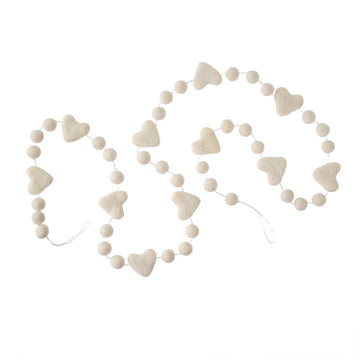 FELT HEART POM POM GARLAND