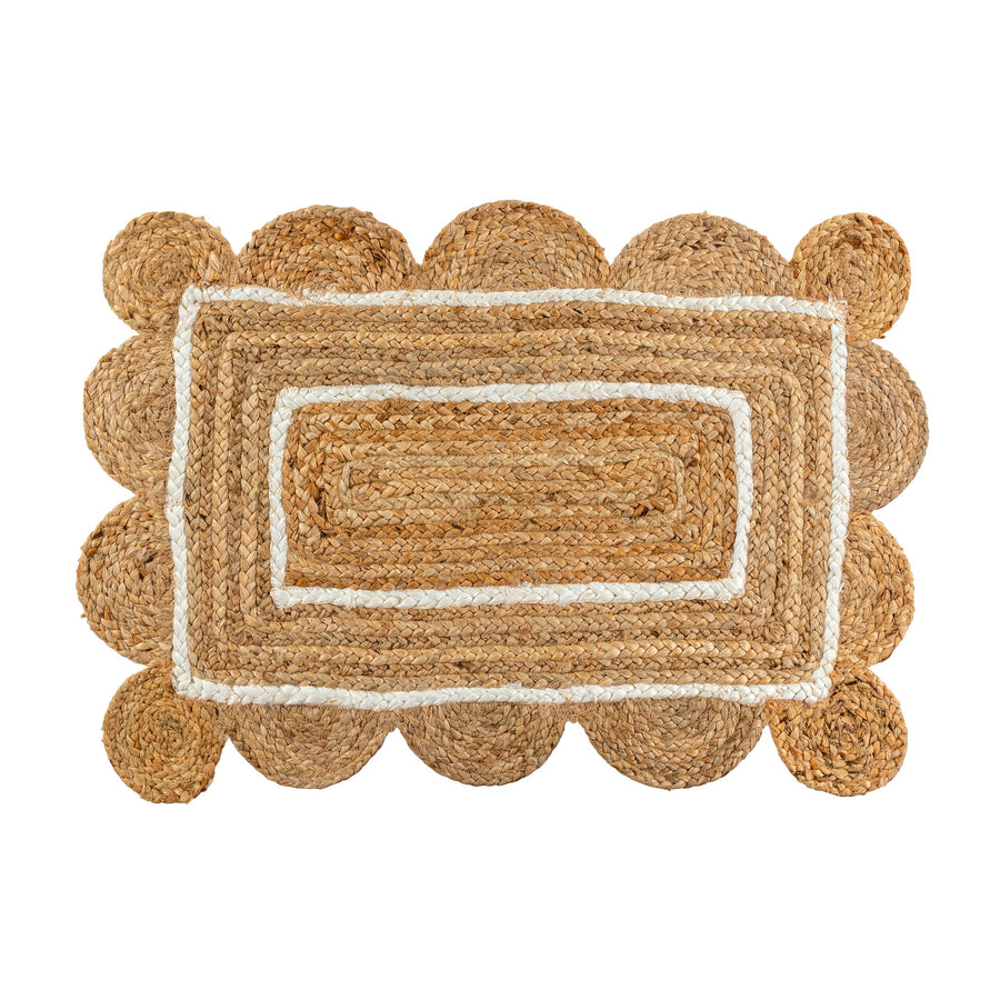 SCALLOPED JUTE RUG