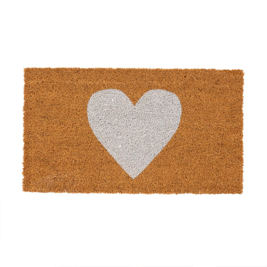 WHITE HEART DOORMAT