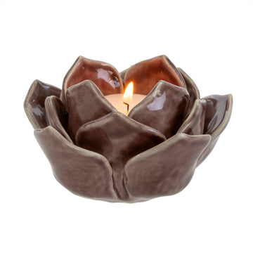 FALL FLEUR TEALIGHT - PLUM