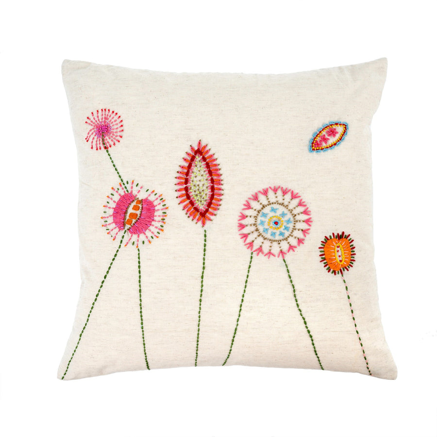FLORA EMBROIDERED CUSHION