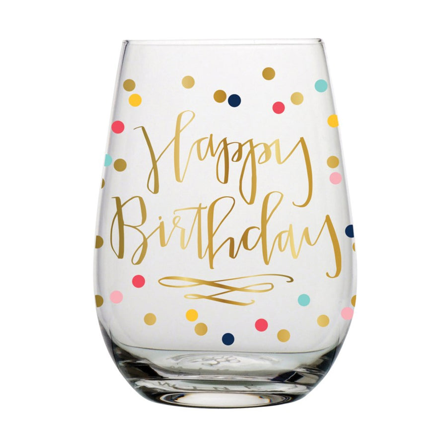 HAPPY BIRTHDAY STEMLESS GLASS