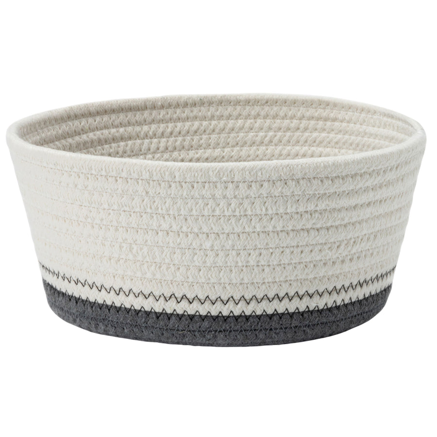 WHT/DK GREY ROPE BASKET