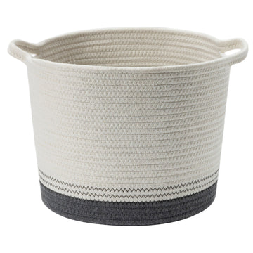 WH/DK GREY COTTON BASKET