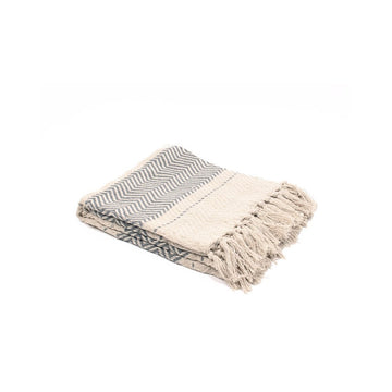 CHEVRON STRIPE THROW GREY