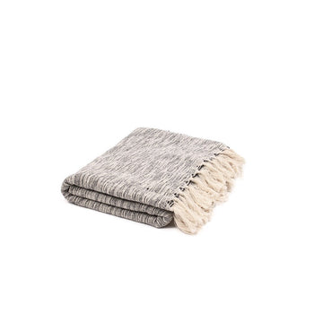 SLUB COTTON THROW BLACK