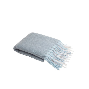WINDOW PANE KNIT THROW AQUA