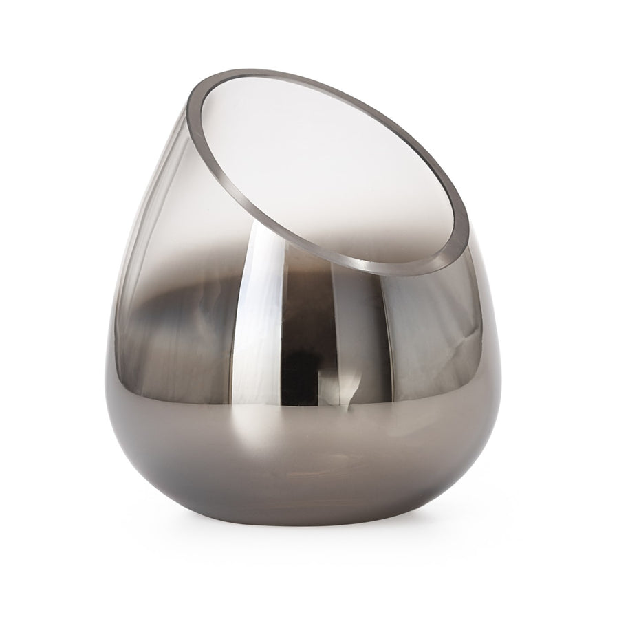 SMOKE MIRROR ANGLED VASE