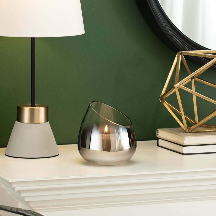 SMOKE MIRROR ANGLED VASE