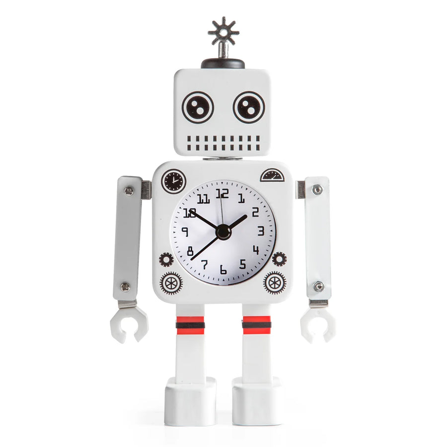 ROBOT ALARM CLOCK WHITE