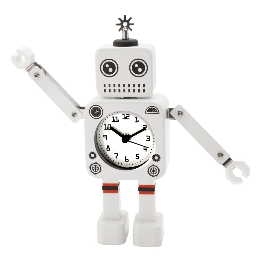 ROBOT ALARM CLOCK WHITE