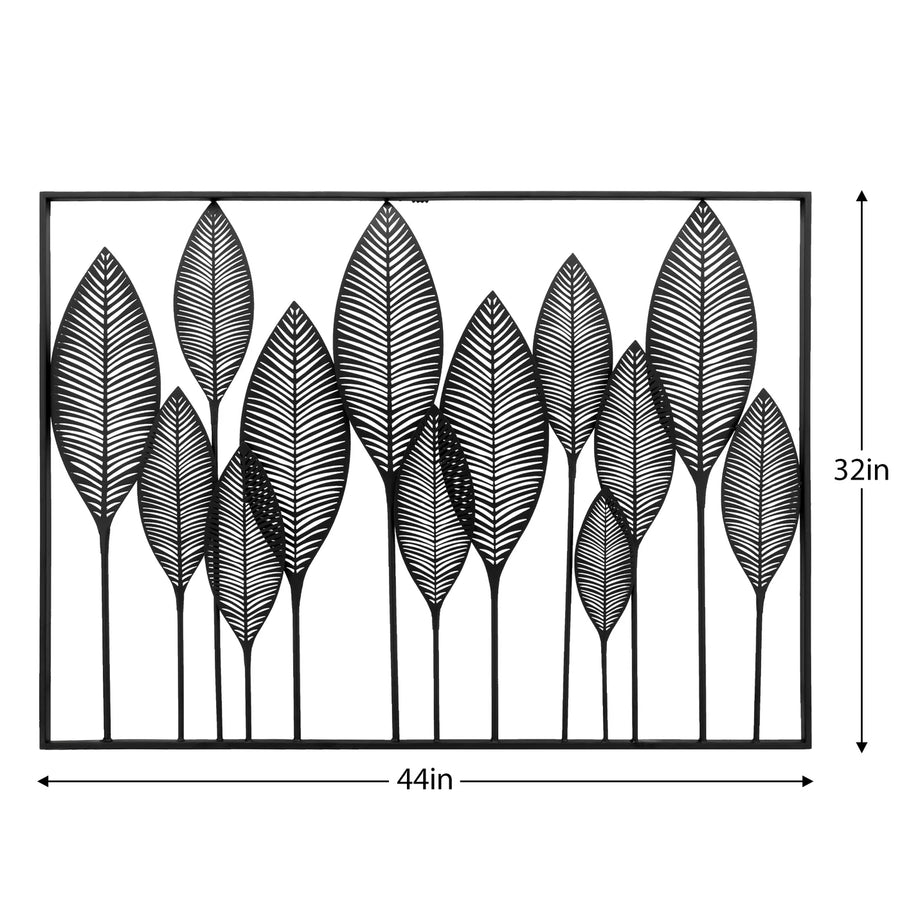 FRAMED LEAF CUTOUT WALL DECOR