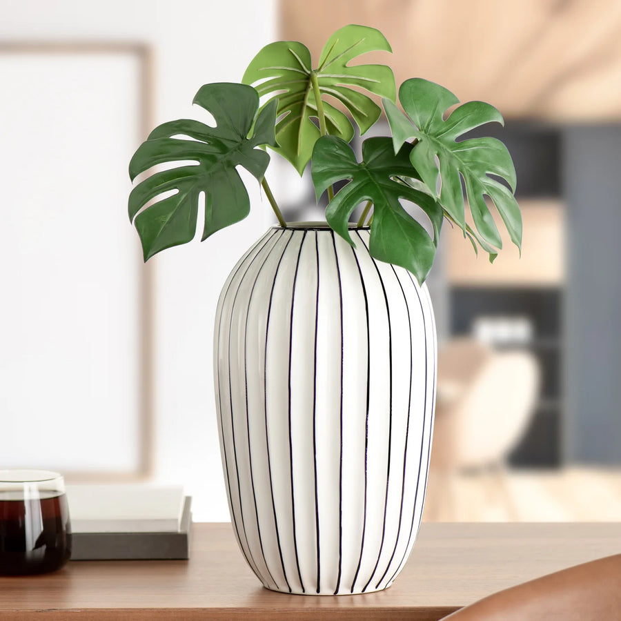 ABSTRACT STRIPED GOURD VASE