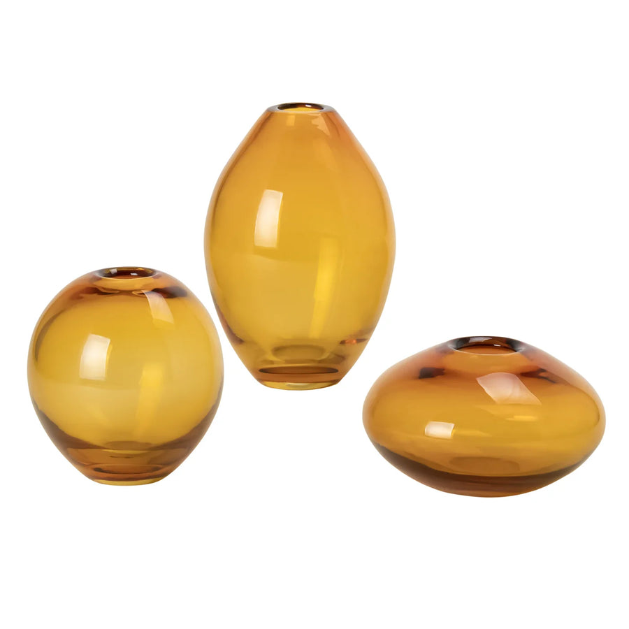 MINI LUSTRE VASES S/3 AMBER