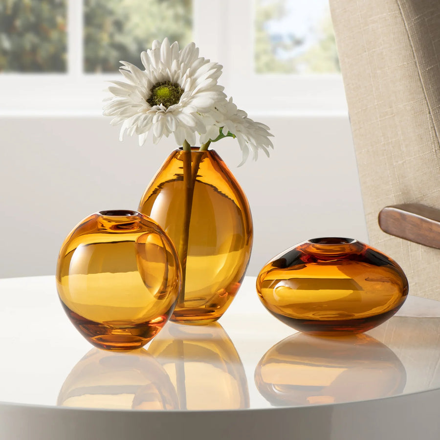 MINI LUSTRE VASES S/3 AMBER