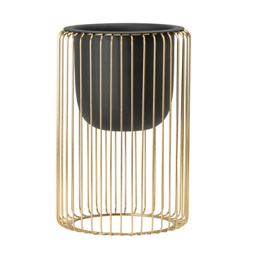 PLAZA GOLD WIRE CYLINDER PLANTER