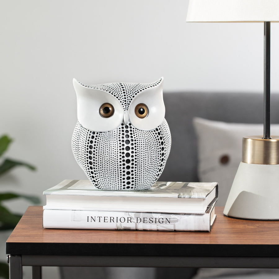 DEBOSSED HORN OWL-WHITE