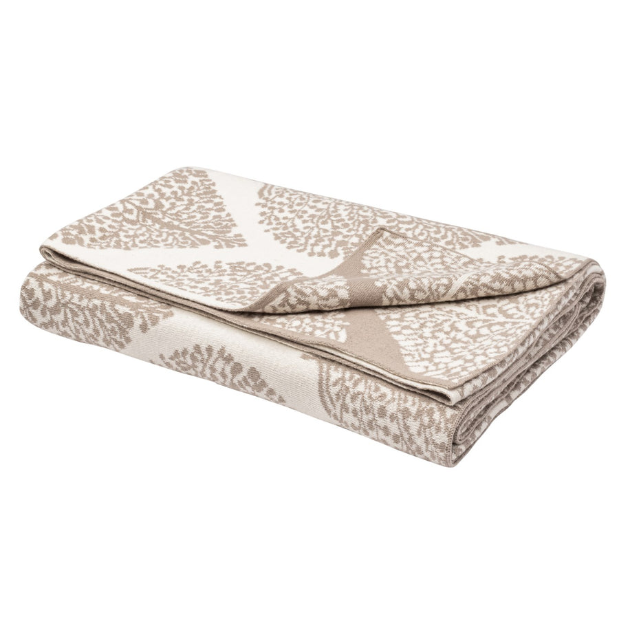 MANTRA LEAF JACQUARD KNIT REVERSIBLE THROW