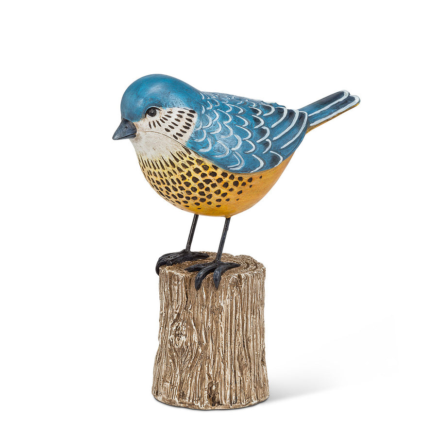 BLUEBIRD ON TALL LOG