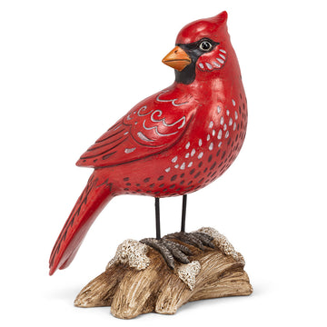 STANDING CARDINAL ON LOG