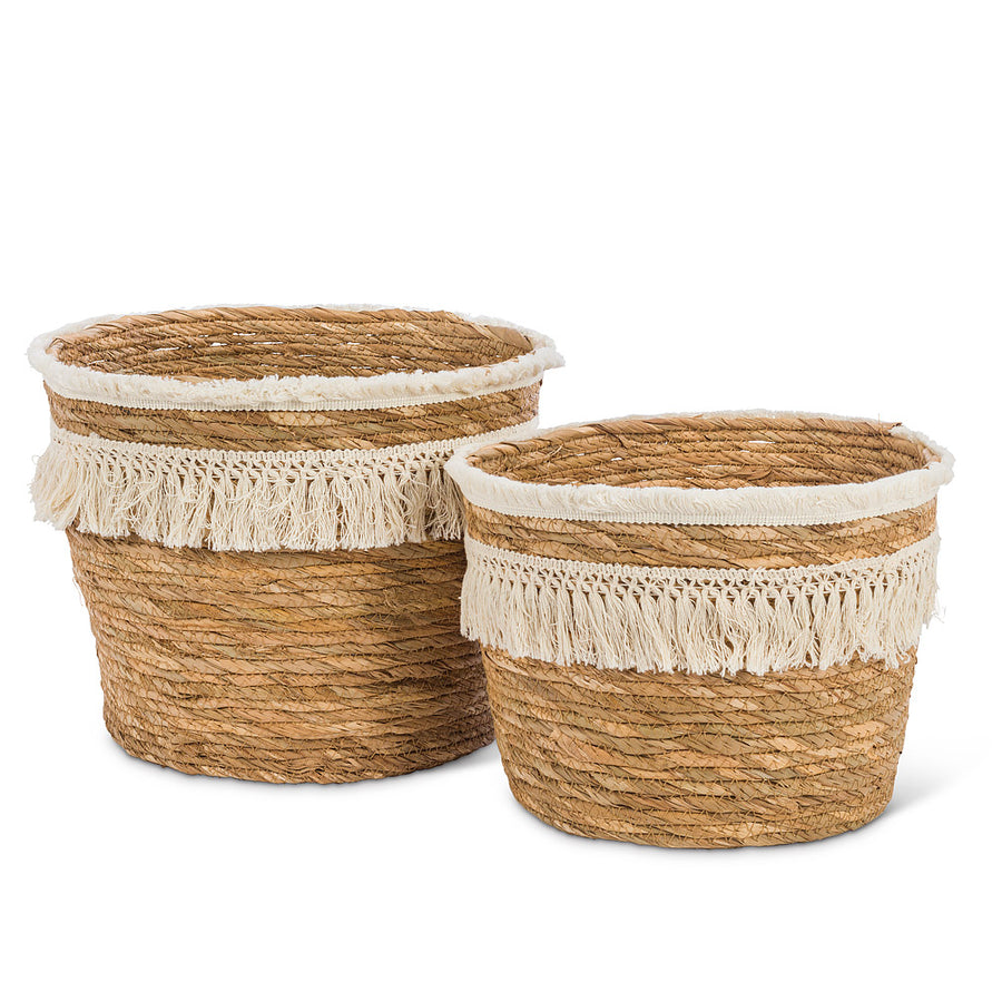 BASKET WITH FRINGE