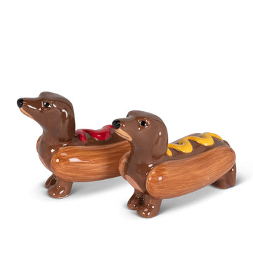 DACHSHUND IN HOT DOGS S/P SET