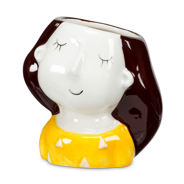 SM GIRL W/YELLOW DOTS POT