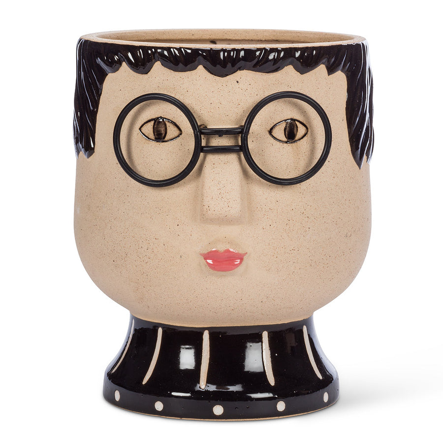 FACE W/GLASSES POT