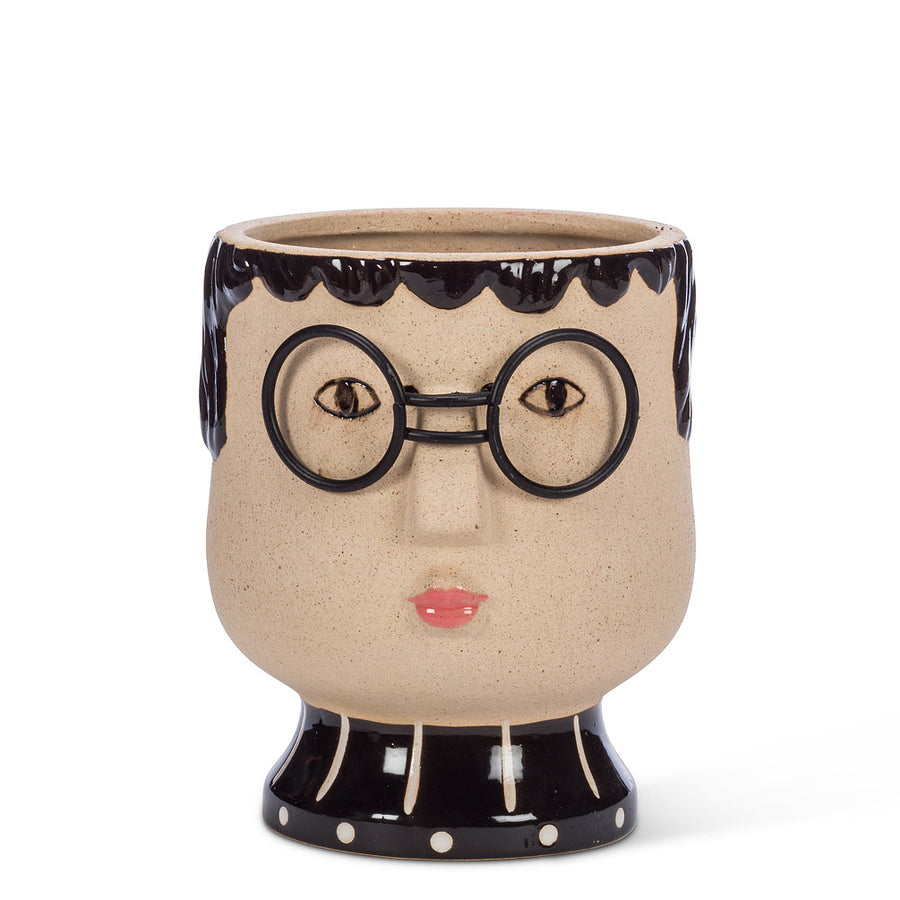 FACE W/GLASSES POT