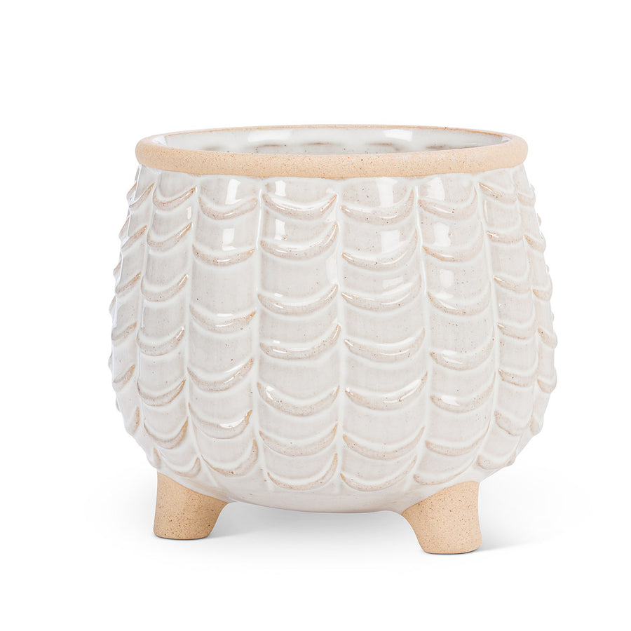 WHITE SWAG BELLY PLANTER