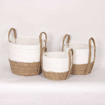 WH/NAT STRAW BASKET