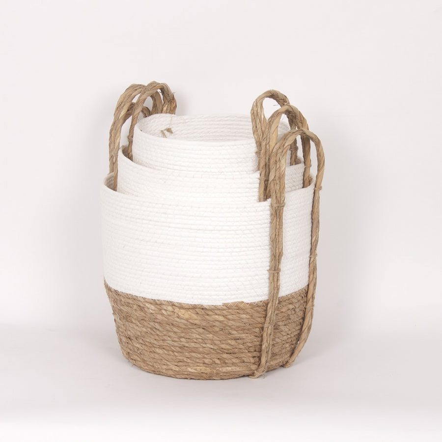 WH/NAT STRAW BASKET