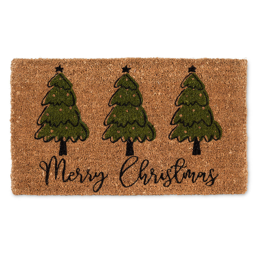 TREE TRIO MERRY CHRISTMAS DOOR MAT