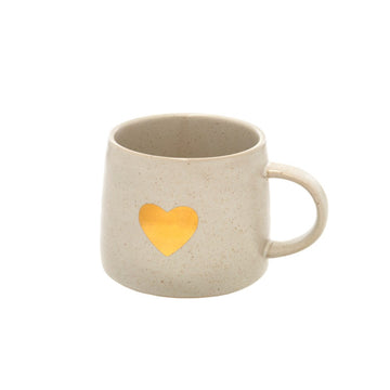 GOLD HEART MUG - WHITE