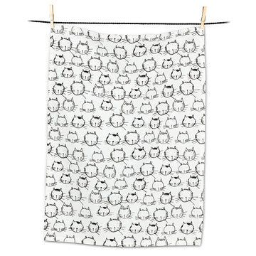FUNNY CAT FACES TEA TOWEL