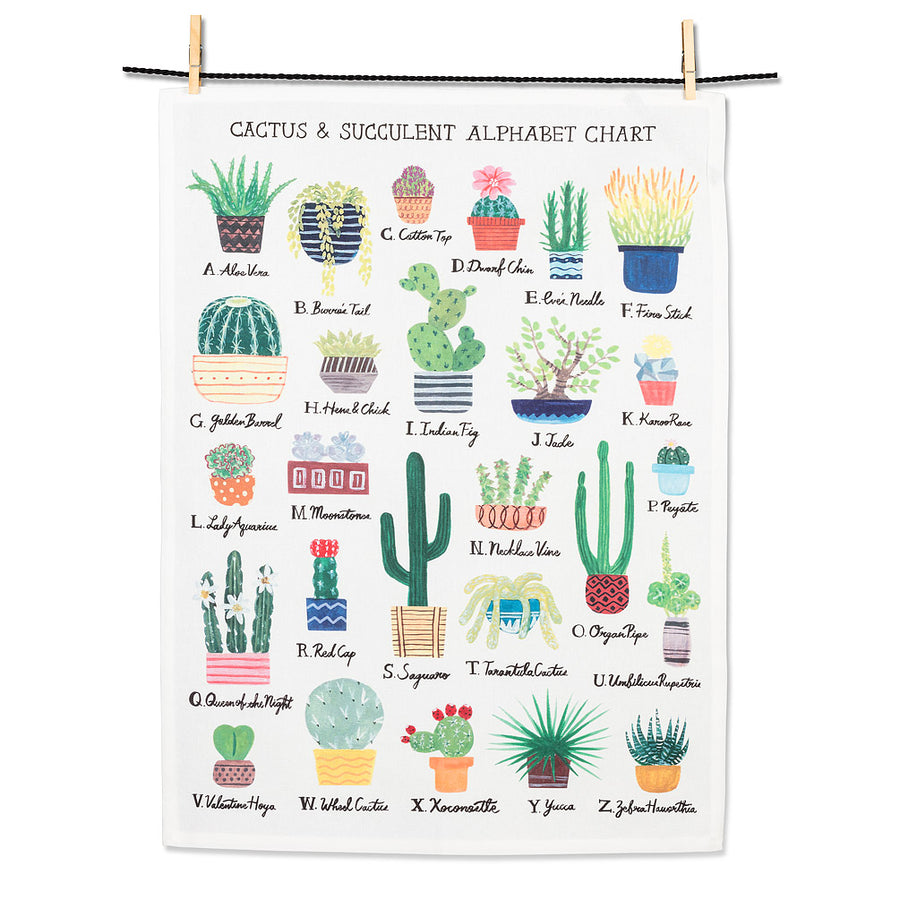 CACTUS ALPHABET TEA TOWEL