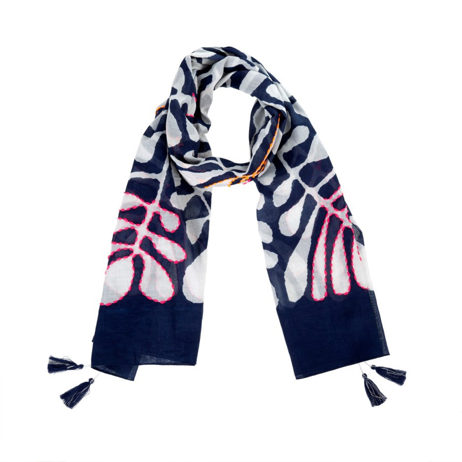 PALMS SCARF - BLUE