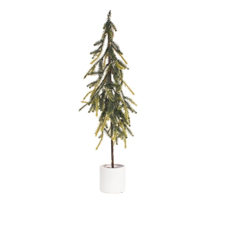 SLIM EVERGREEN LED TREE/CERAMIC POT