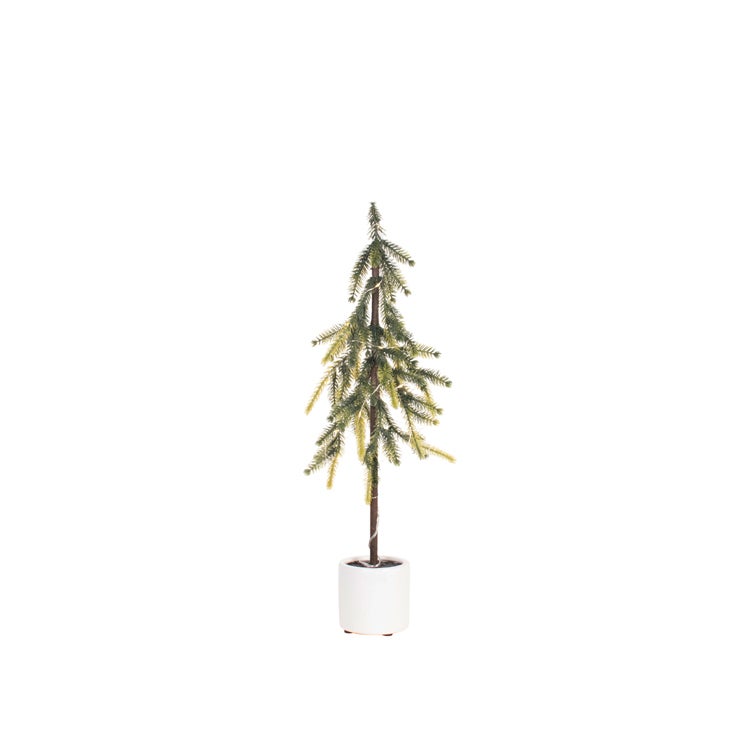 SLIM EVERGREEN LED TREE/CERAMIC POT