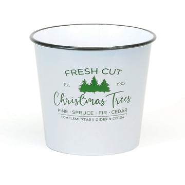 WHITE FRESH CUT XMAS POT
