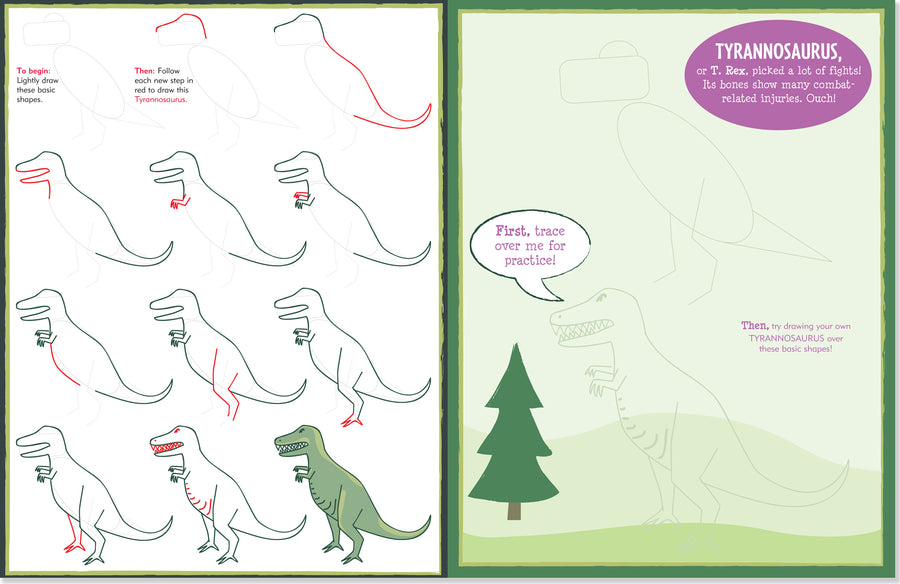 LEARN TO DRAW DINOSAURS