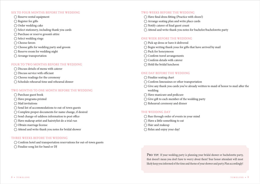 WEDDING PLANNER CHECKLIST
