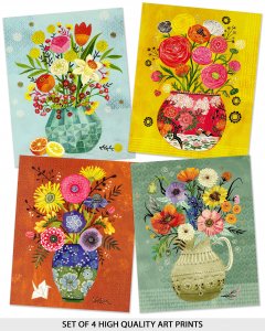 ART PRINTS FLORAL VASES