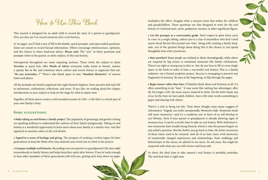 GUIDED JOURNAL AN ORAL HISTORY