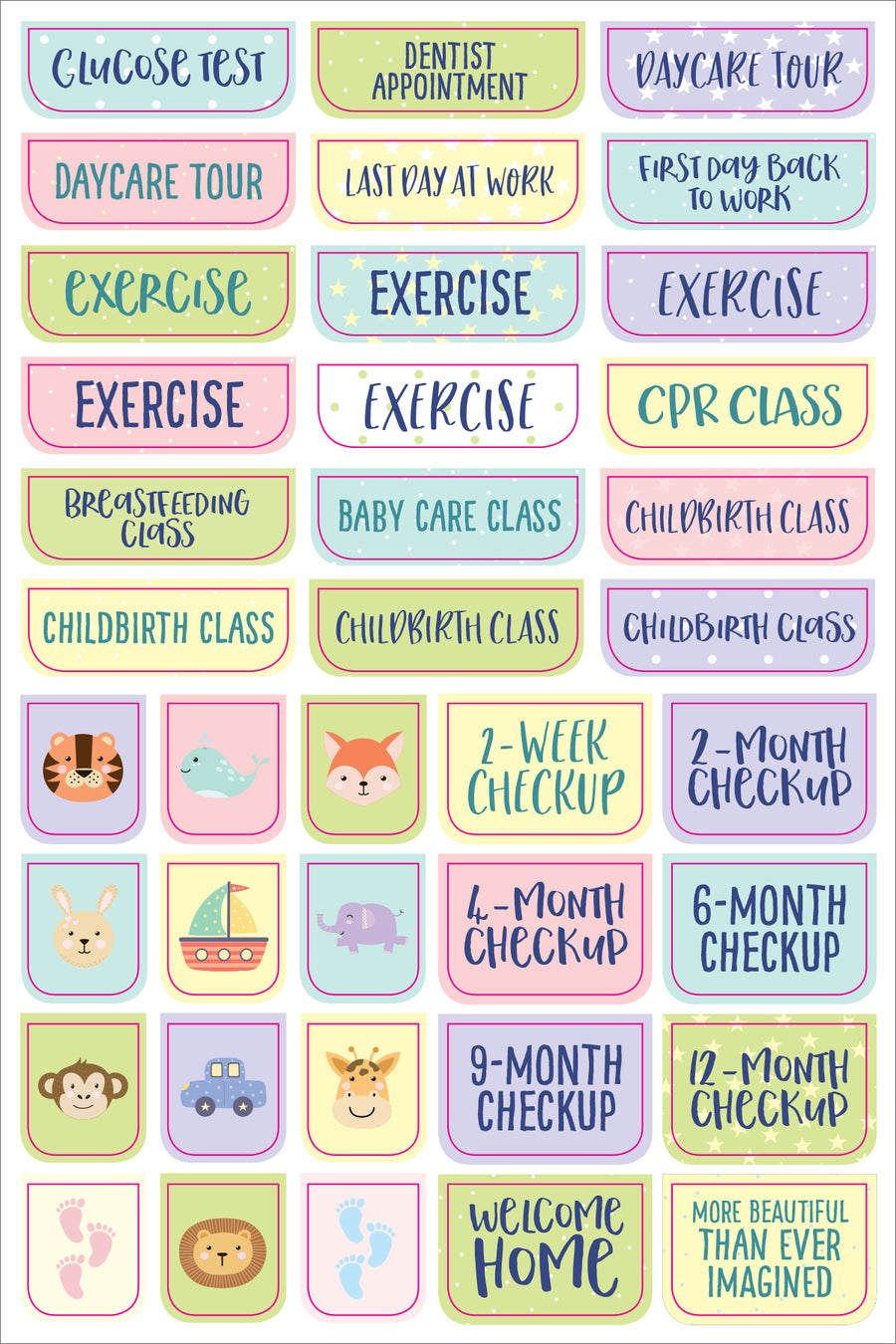 PLANNER STICKERS - PREGNANCY/BABY'S 1ST YEAR
