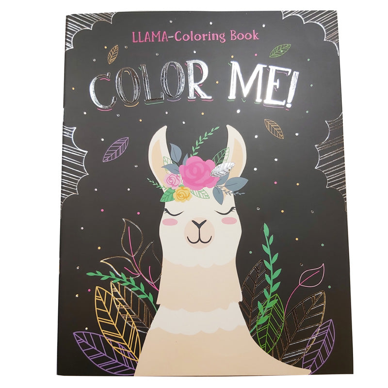 FOIL COVER COLOR BOOK - LLAMA