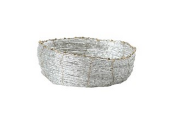 DEC BEADED WIRE BOWL SILVER