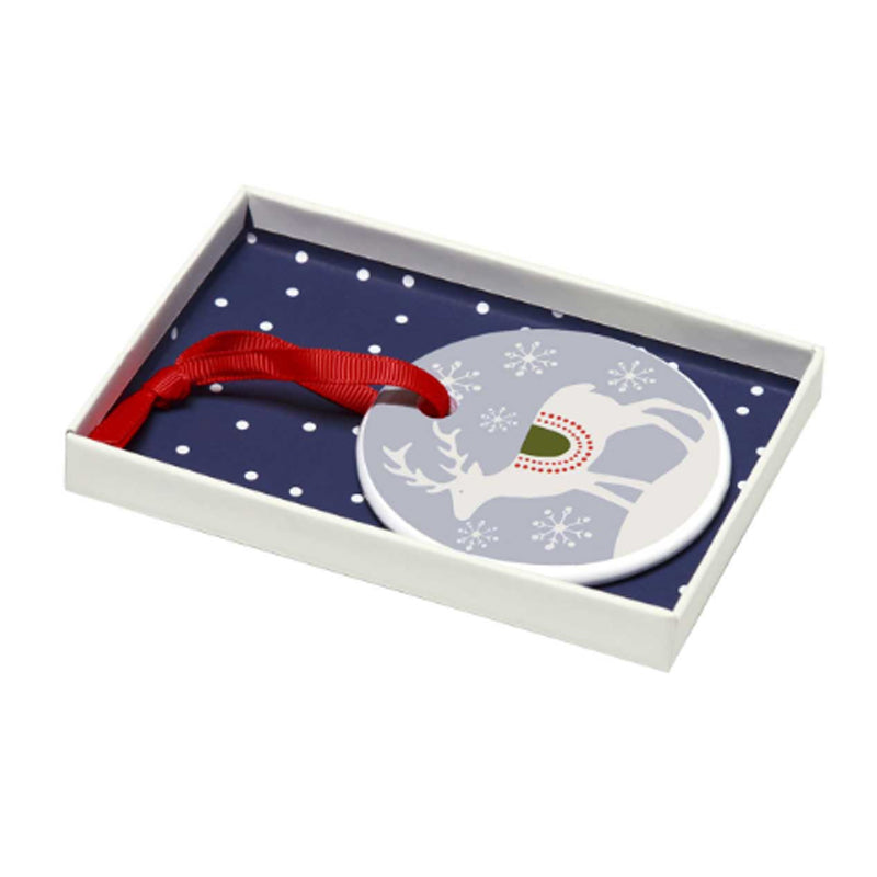 REINDEER PORCELAIN ORNAMENT